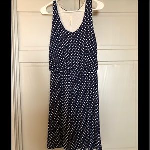 Gilli navy blue polka dot dress, size medium